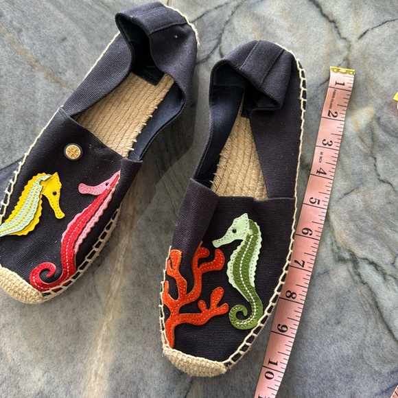 Tory Burch Sea Horse Espadrilles in Navy | Used Once - Picture 8 of 9